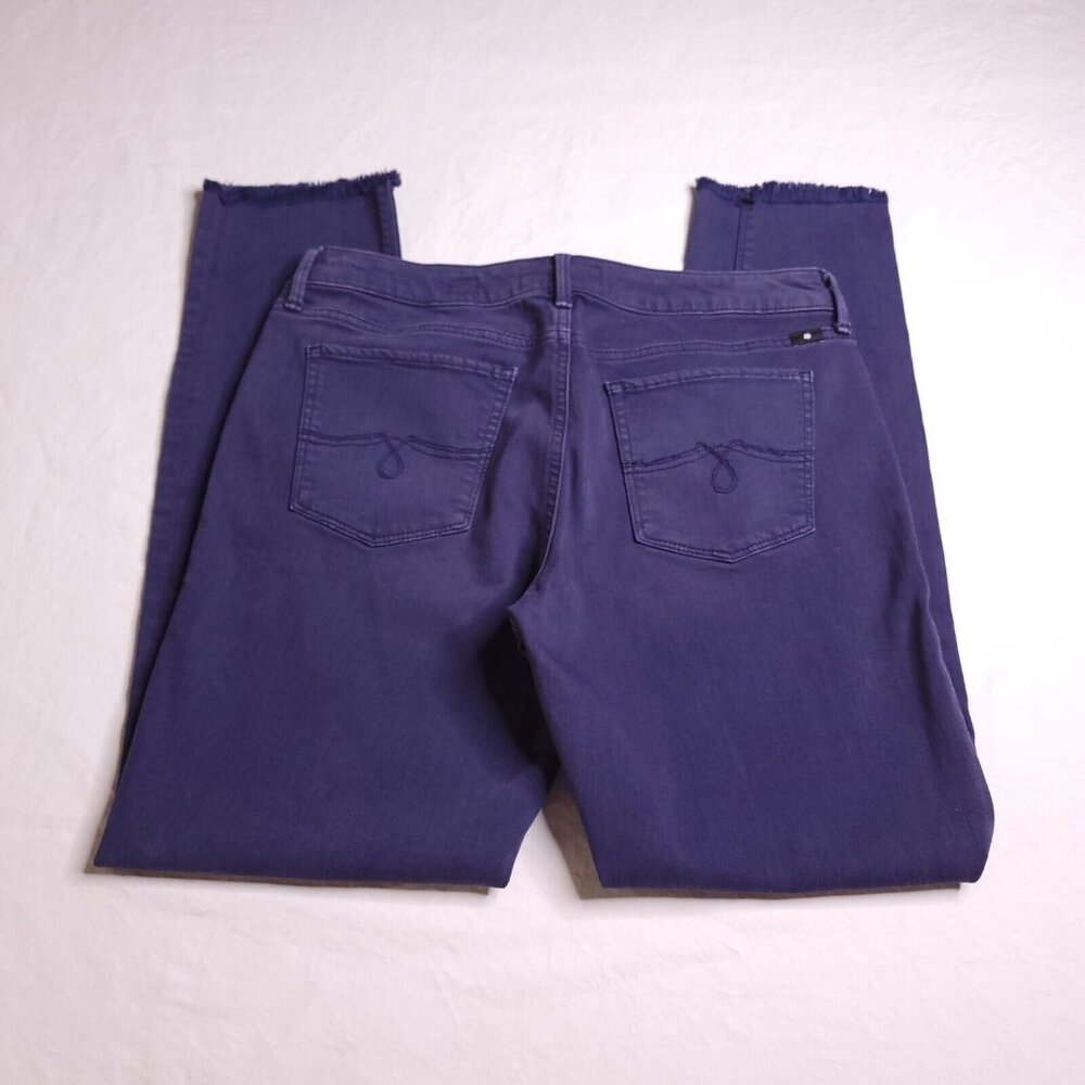 Lucky Brand Womens Lolita Skinny Jeans 8 Raw Hem Low Rise Purple Stretch - Picture 2 of 9